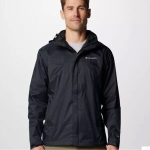 Men’s Black XL Columbia Rain Waterproof Jacket, Like New